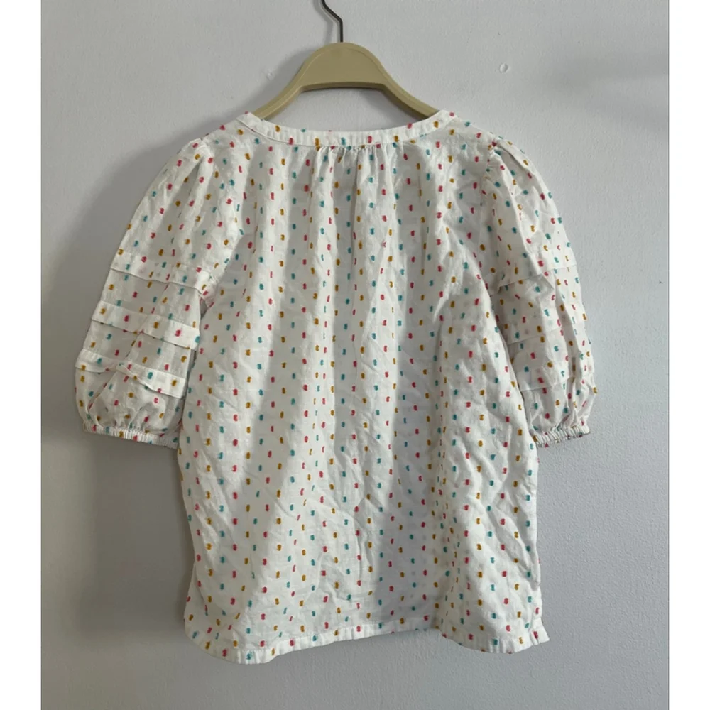 Loft clip dot puff sleeve shirt small petite